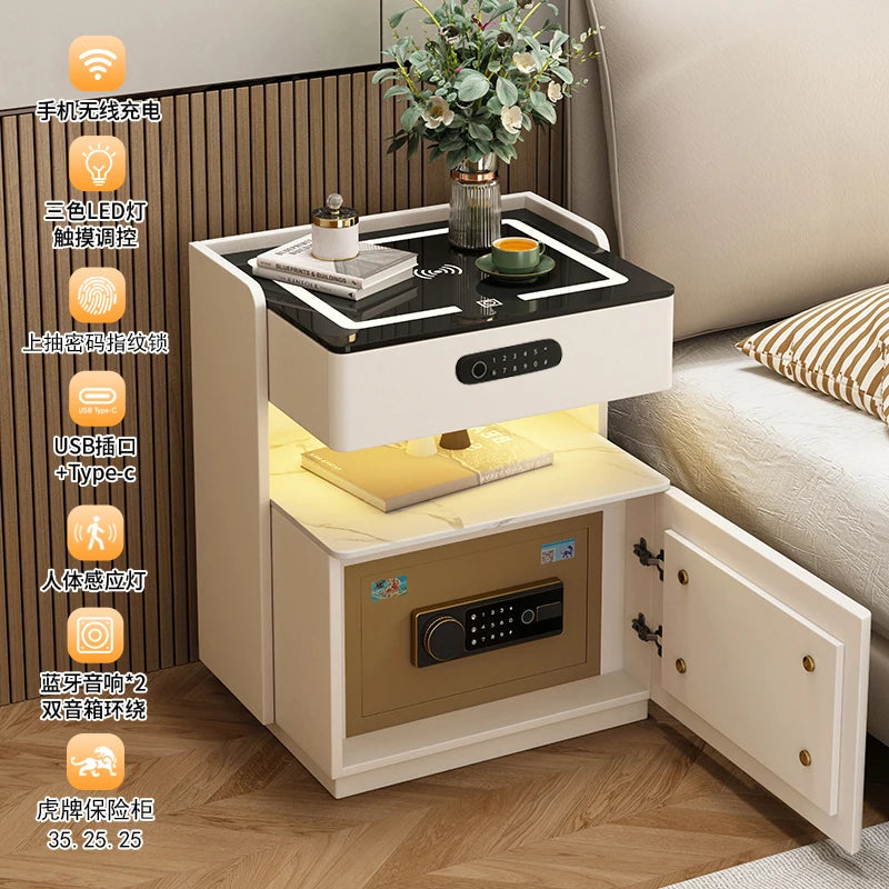 Unique Trendy Bedside Table Nordic Storage Simple Organizer Smart Cheap Bedroom Luxury Console Mesa De Cabeceira Hotel Furniture