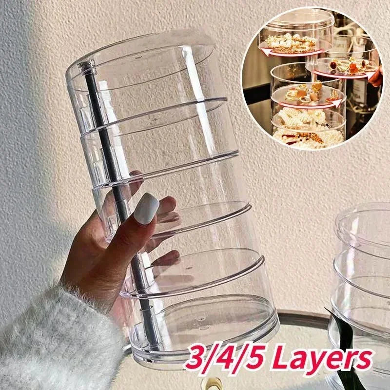 Jewelry Storage Box Multilayer Organizer Storage Rack Bracelet Earrings Nail Storage Plastic Storage Box Display Rack with Cover