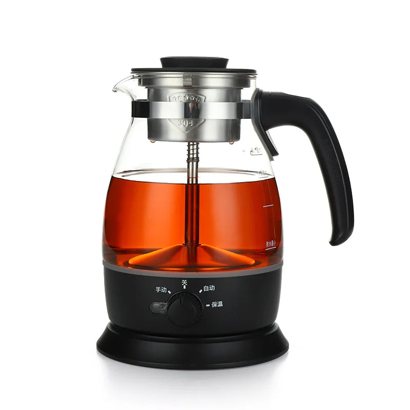 Electric Kettle Coffee Tea Maker Brewer Black Pu 'er Glass Kettles Steam Teapot Automatic Health Tea Infuser Pot Boiling Set 1L