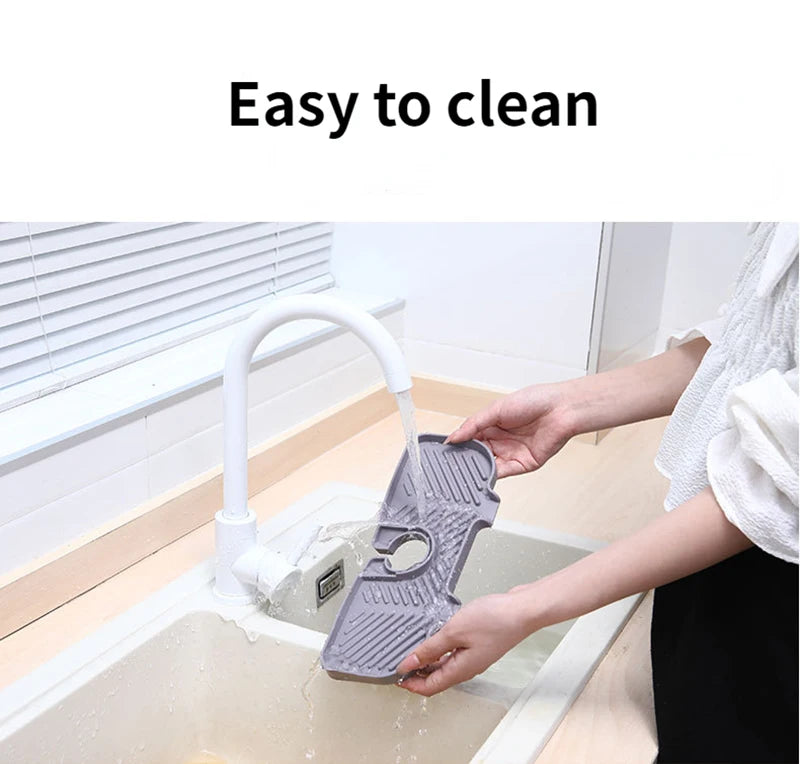 Convenient Silicone Countertop Protector Faucet Absorbent Pad Drip Catcher Mat Faucet Absorbent Mat Sink Splash Guard