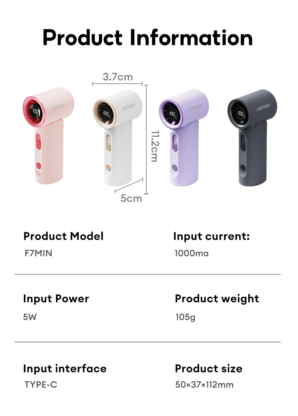 2025 Summer Portable USB Charged Mini Fan LCD Screen Handheld Turbo Fan 100 Gears Adjustable Wind Speeds Portable Desktop Fan