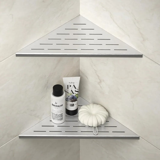Corner Shower Shelf 12 Brushed 304 Stainless Steel Slot Design Recessed Corner Shelves 2 Pack Bathroom Shelf Rack for Tiled Wal