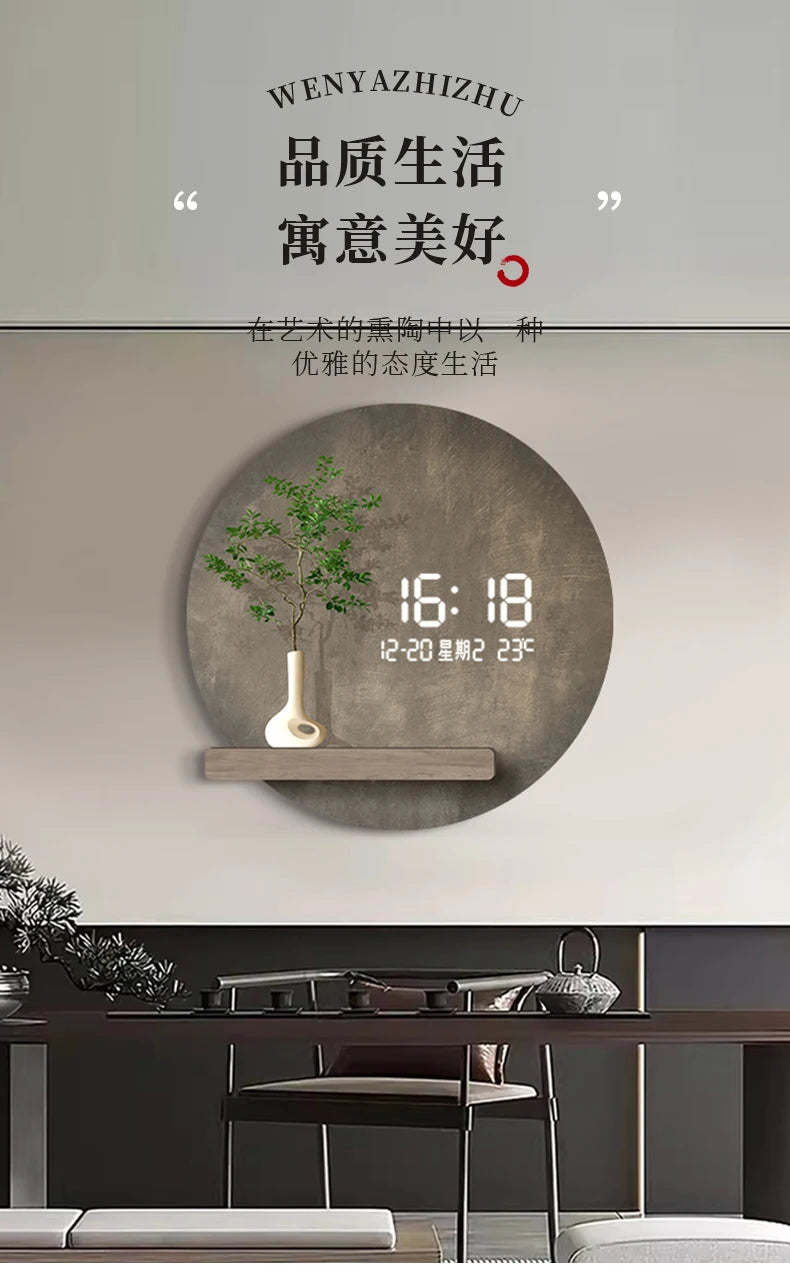 Digital Art Mural Wall Clocks Luxury Mechanism Alarm Korean Kitchen Wooden Wall Watch Reloj De Pared Living Room Decoration