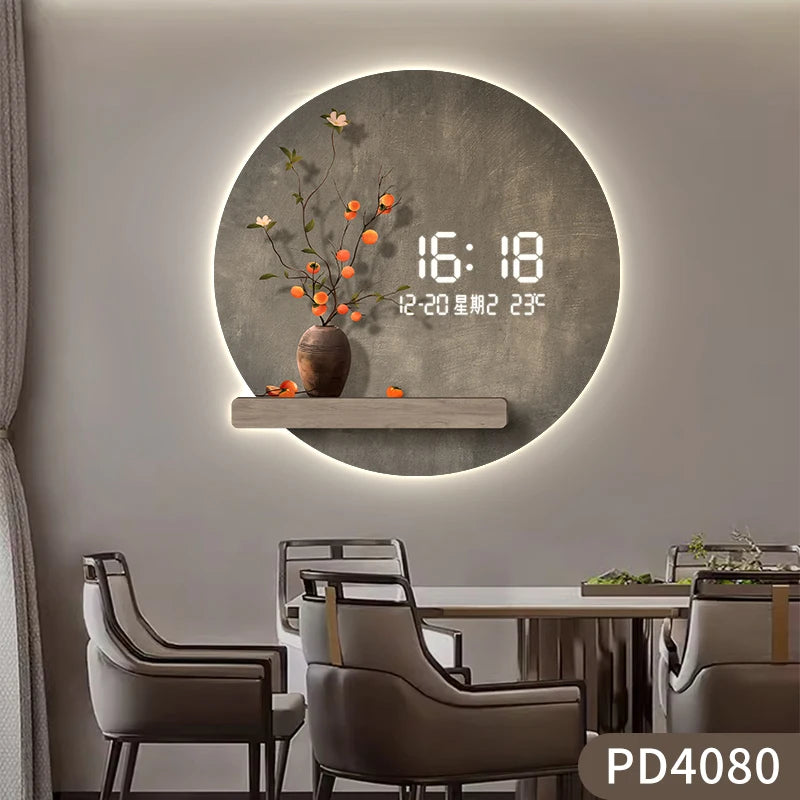 Digital Art Mural Wall Clocks Luxury Mechanism Alarm Korean Kitchen Wooden Wall Watch Reloj De Pared Living Room Decoration