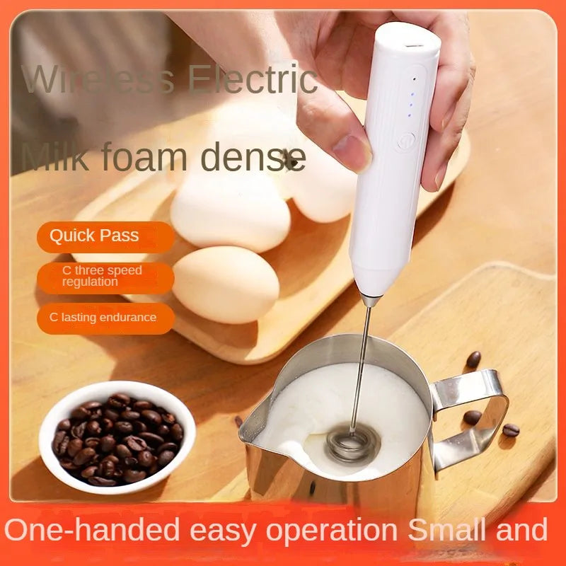 Wireless portable electric milk mixer, stainless steel mini milk frother, coffee mixer, egg beater, sauce mixer, kitchen tools