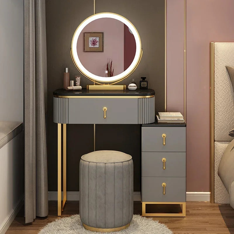 Simple Elegant Vanity Table Luxury Vintage Modern Storage Vanity Table Nordic Classic Table Coiffeuse Maquillage Furniture