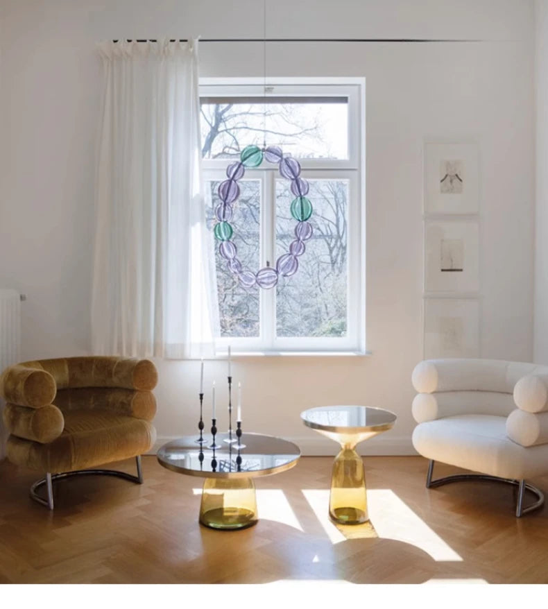 German Design Living Room Bedside Table, Sofa Side Table, Coffee Table, Indoor Round Glass, Nordic Light Luxury Coffee Table