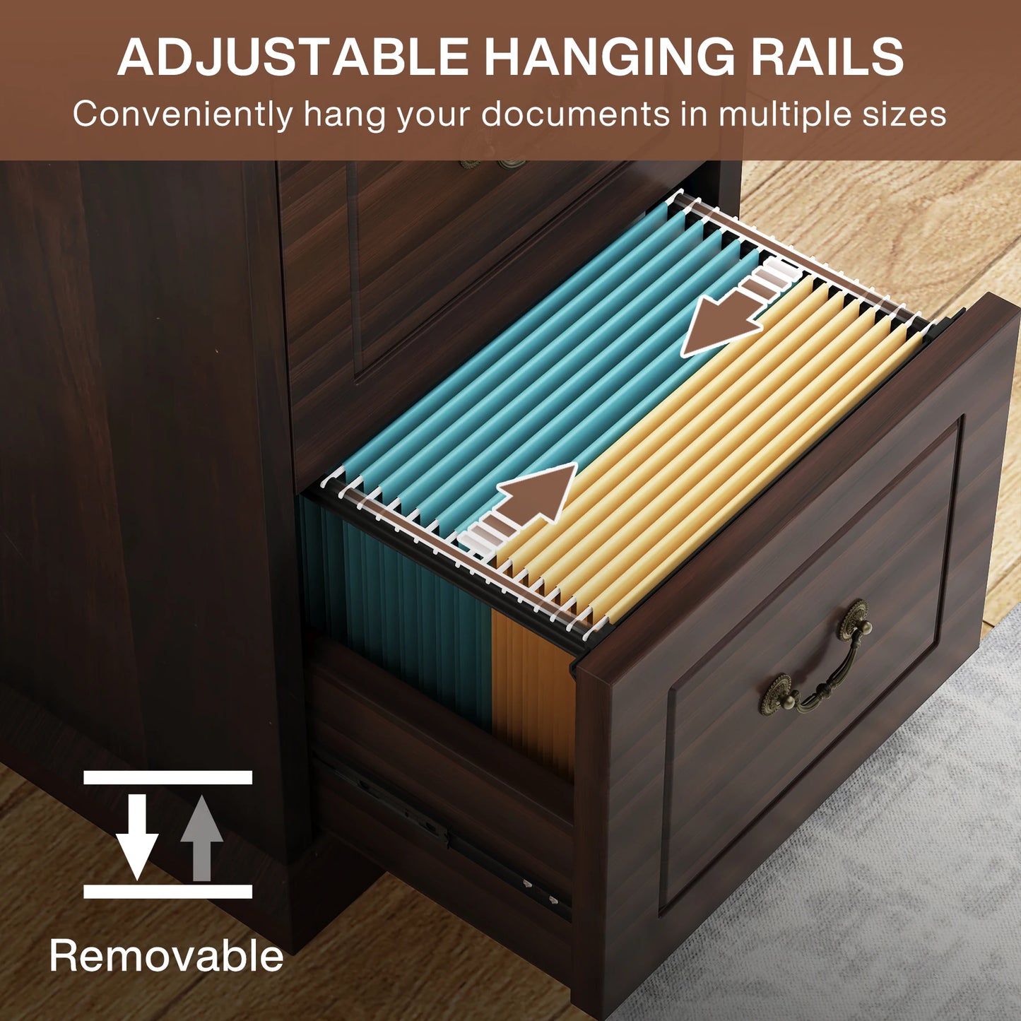 Tribesigns 4-Drawer File Cabinet Filing Cabinet, Vertical File Cabinet Home Office Wood Filing Cabinet for A4 /Letter Size