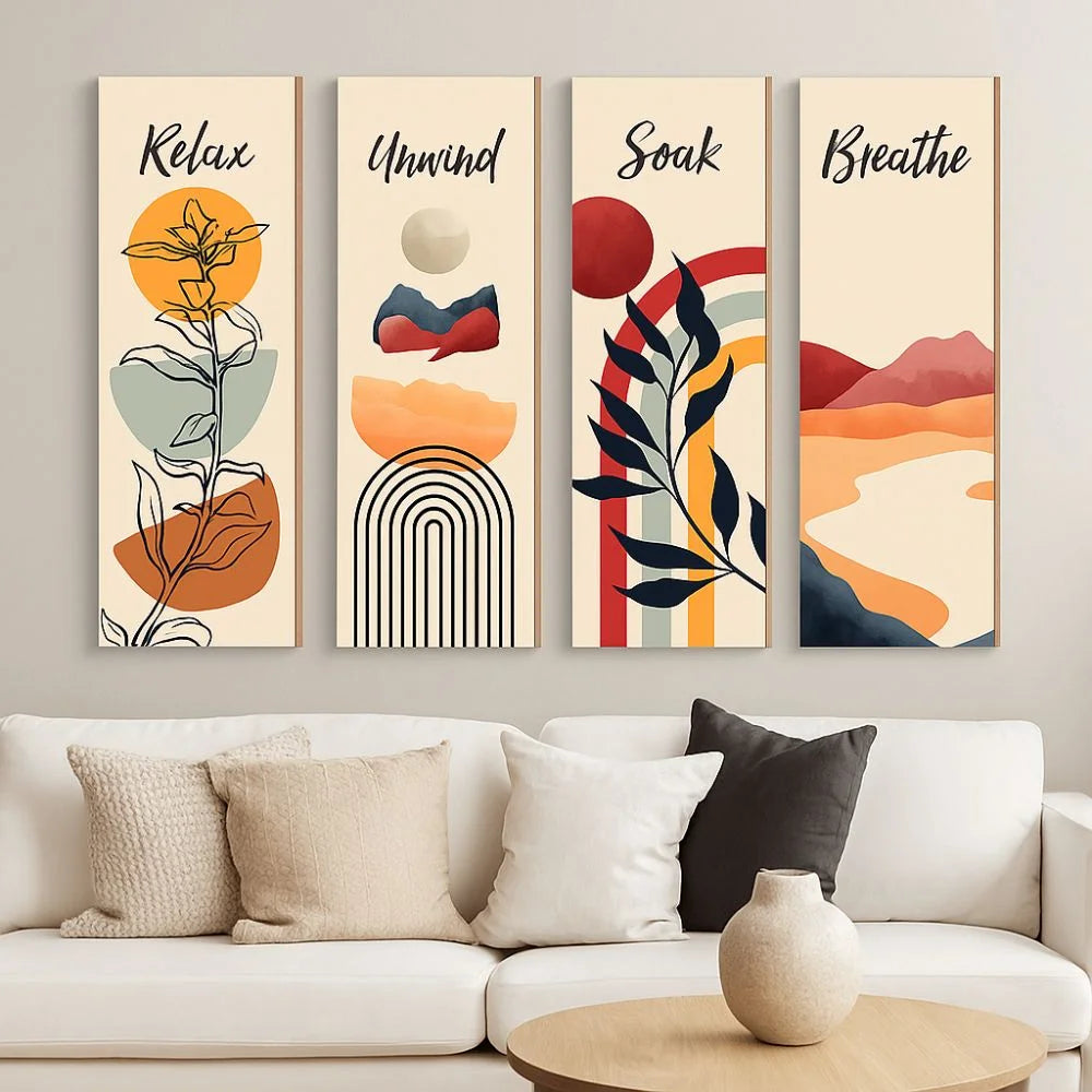 Inspirational Quotes Bohemian Abstract Hanging Sign Wall-mounting Artistic Wooden Wall Hanging Plate Handmade Decorative Panel