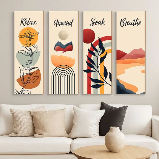 Inspirational Quotes Bohemian Abstract Hanging Sign Wall-mounting Artistic Wooden Wall Hanging Plate Handmade Decorative Panel