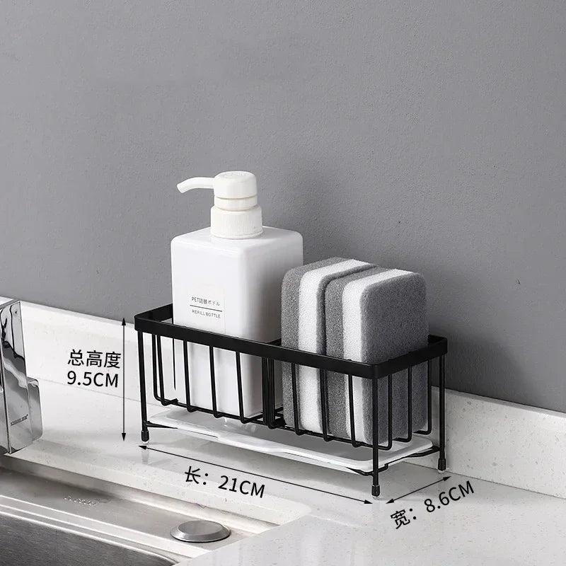Self-draining Sink Shelf Stainless Steel Kitchen Sink Drain Rack Soap Sponge Holder Kitchen Sink Organizer Kitchen Organizer