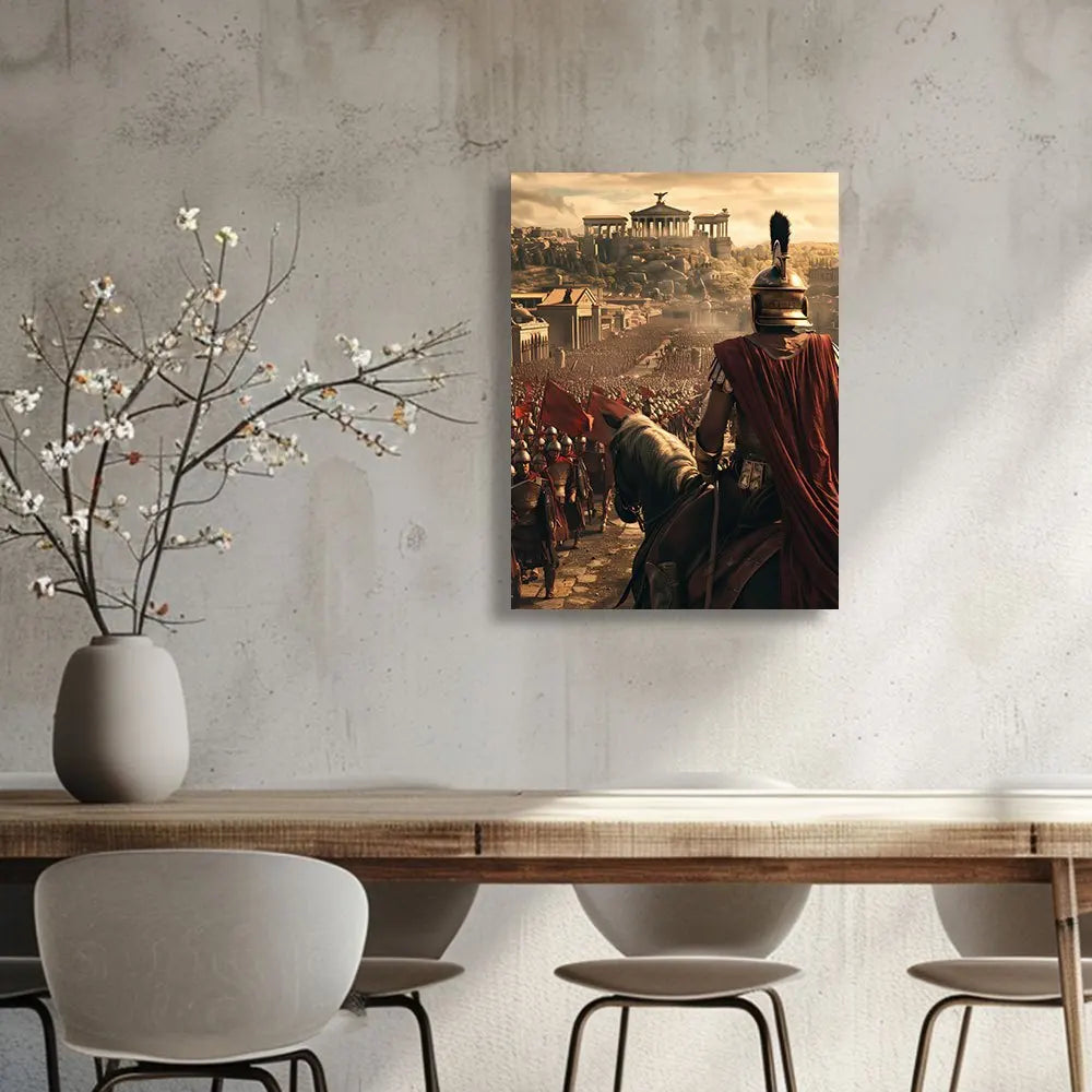 [Light Luxury Backdrop Wall Decor] Roman General Horseback Canvas Art Print - Unframed Cinematic-Inspired Wall Decor