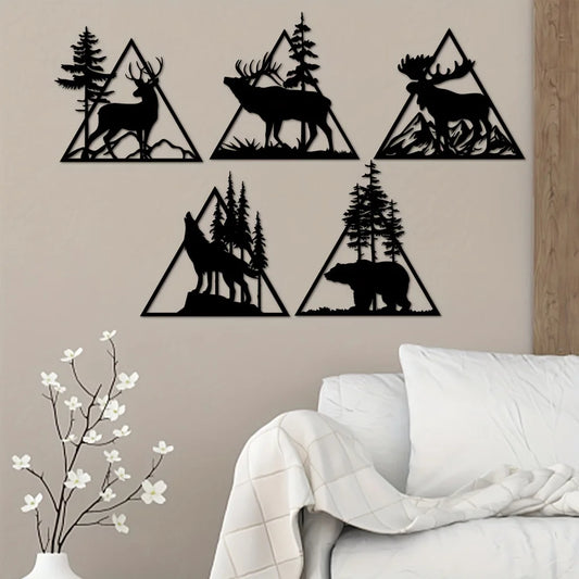 Metal Deer Art Wall Decor, Forest Deer Metal Wall Decor, Metal Forest Deer Sign Forest Deer Sign Wall decor metal wall hanging