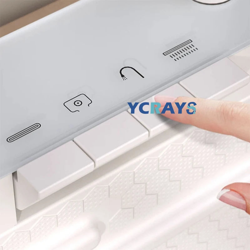 YCRAYS Gold Waterfall Multifunctional Kitchen Sink Large Single Slot Integrated Digital Display Faucet Soap Dispenser Cup Washer