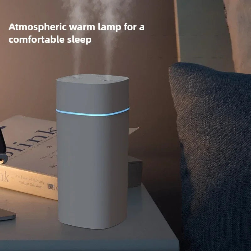 600ML Luminous Air Humidifier Double Spray Port Essential Oil Aromatherapy Humificador Cool Mist Maker Purify for Home Office