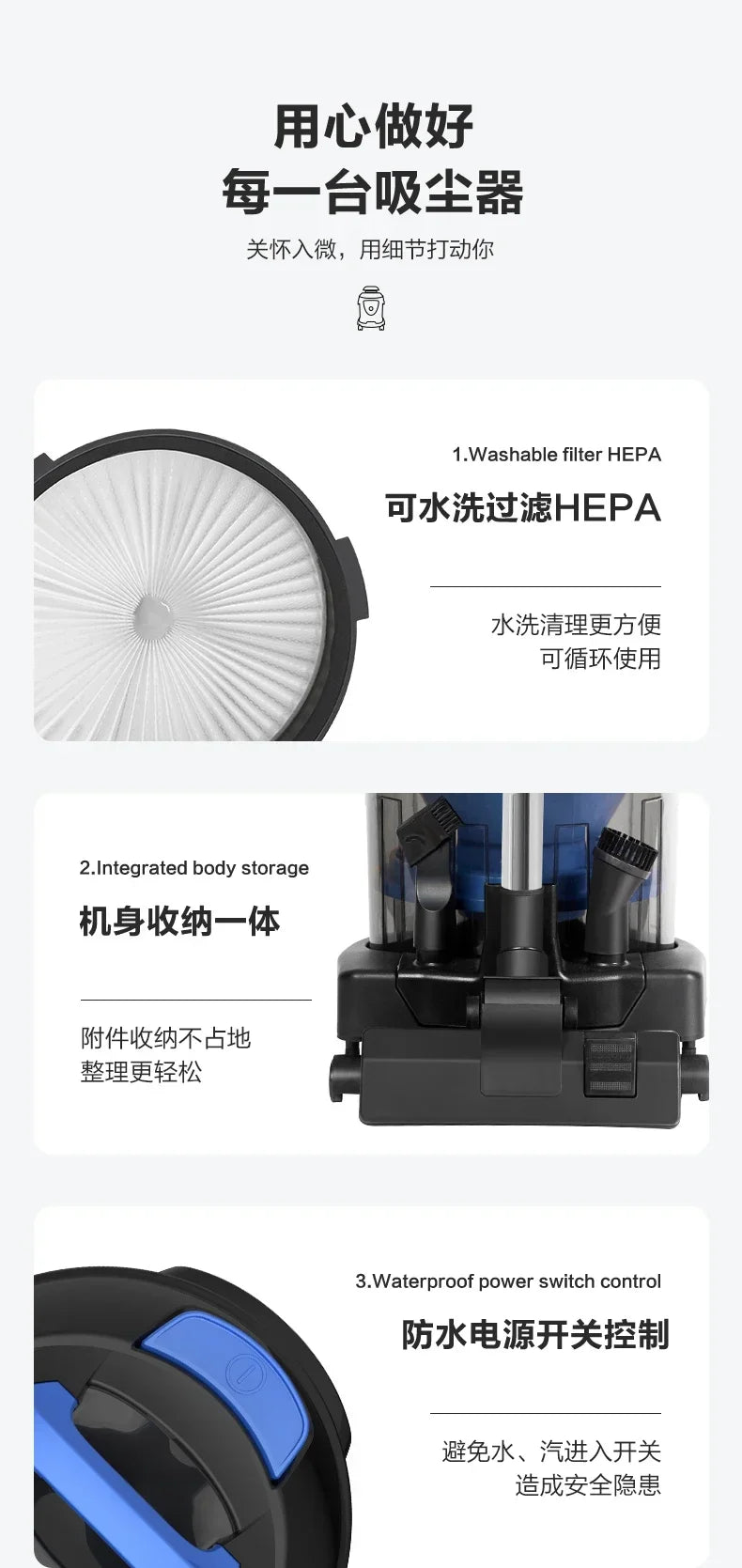 Electric Vacuum Cleaners Haier Vacum Cleaner Machine Home Appliance Water Filtration Vaccum Floor Dust Dry Wet Furniture 220v