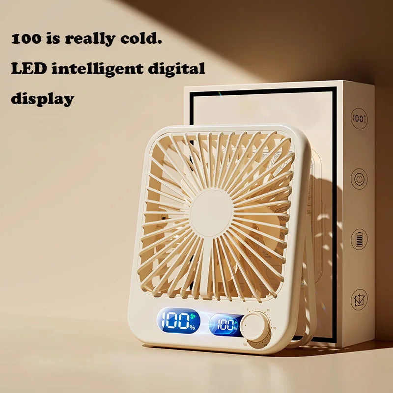 Small Desktop Electric Fan Rechargeable Home Student Dormitory Bedside Class Silent Ultra-thin Desktop Fan Super Silent
