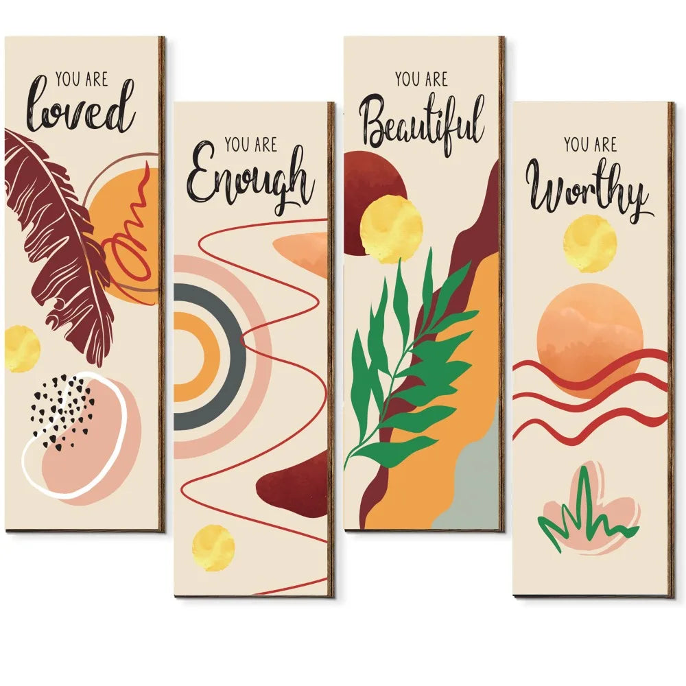 Inspirational Quotes Bohemian Abstract Hanging Sign Wall-mounting Artistic Wooden Wall Hanging Plate Handmade Decorative Panel