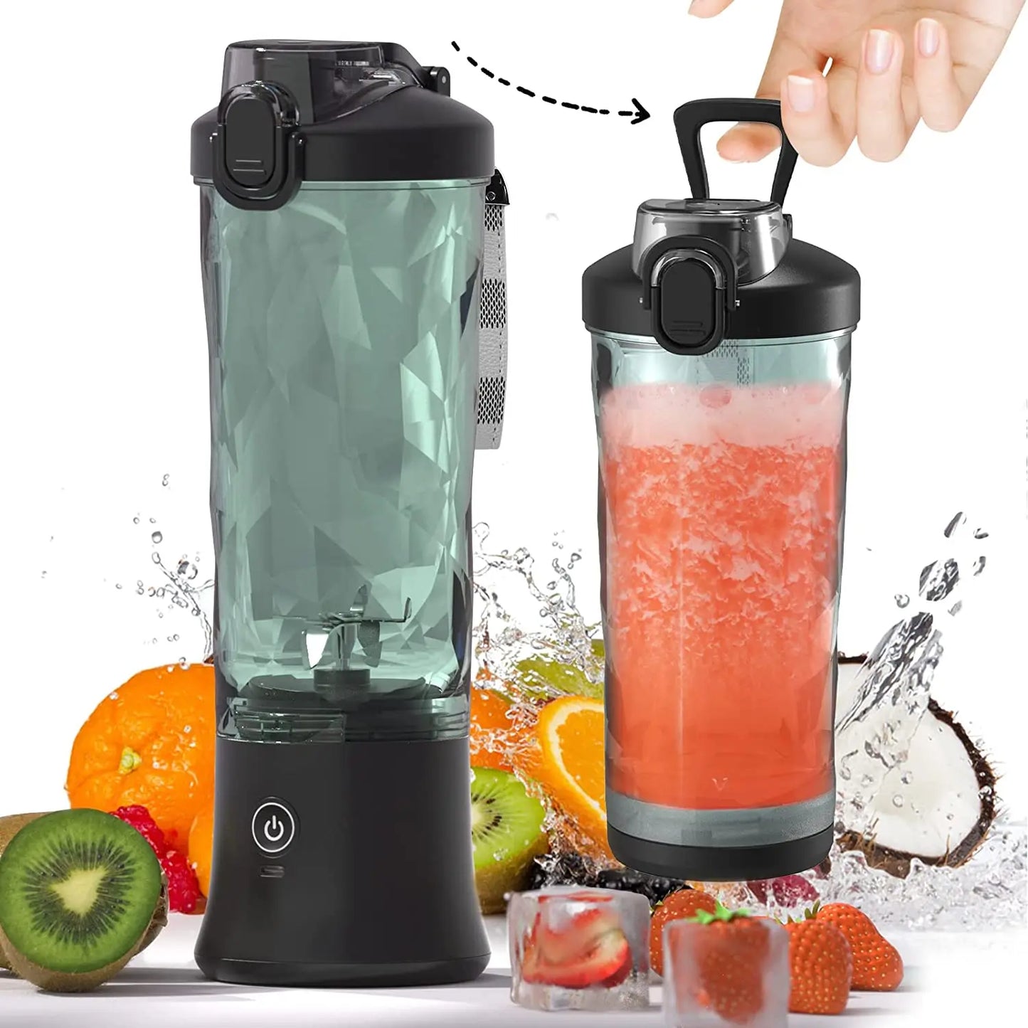 Zai Xiao Portable blender mixer 600ML Electric Juicer Fruit Mini Blender 6 Blades For Shakes and Smoothies Juicer Sport Outdoor