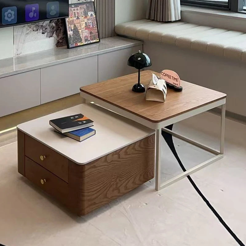 Modern Luxury Coffee Table Nordic Storage Unique Space Saving Coffee Table Minimalist Primitive Simplicity Mesa Home Furniture ﻿