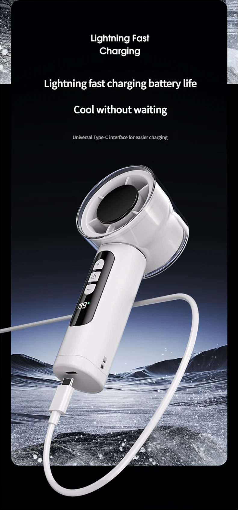 MEET SUN 199 Speed High-speed Handheld Electric Fan with USB Mini Portable Charging Small Fan Desktop Small Electric Fan