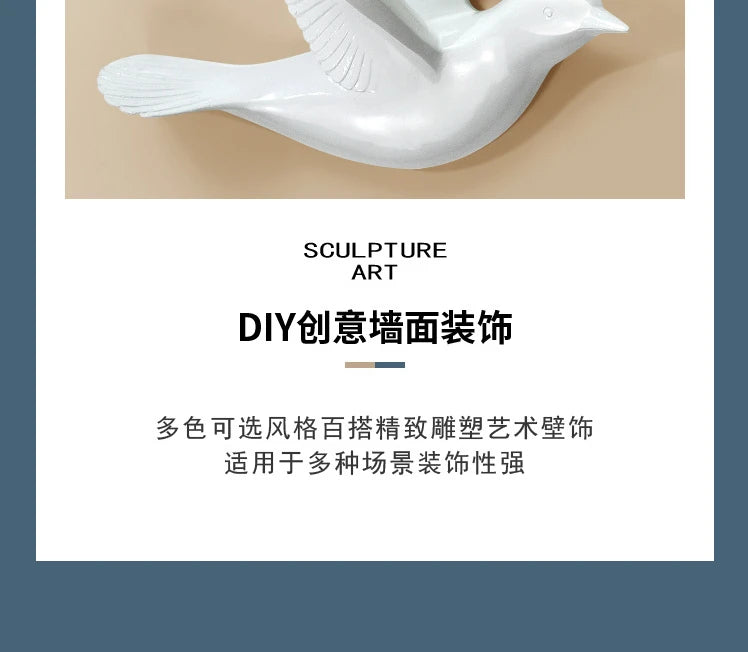 Bird Wall Hanging European Three-dimensional Creative Living Room Entrance Background Wall Decoration Wall Hanging