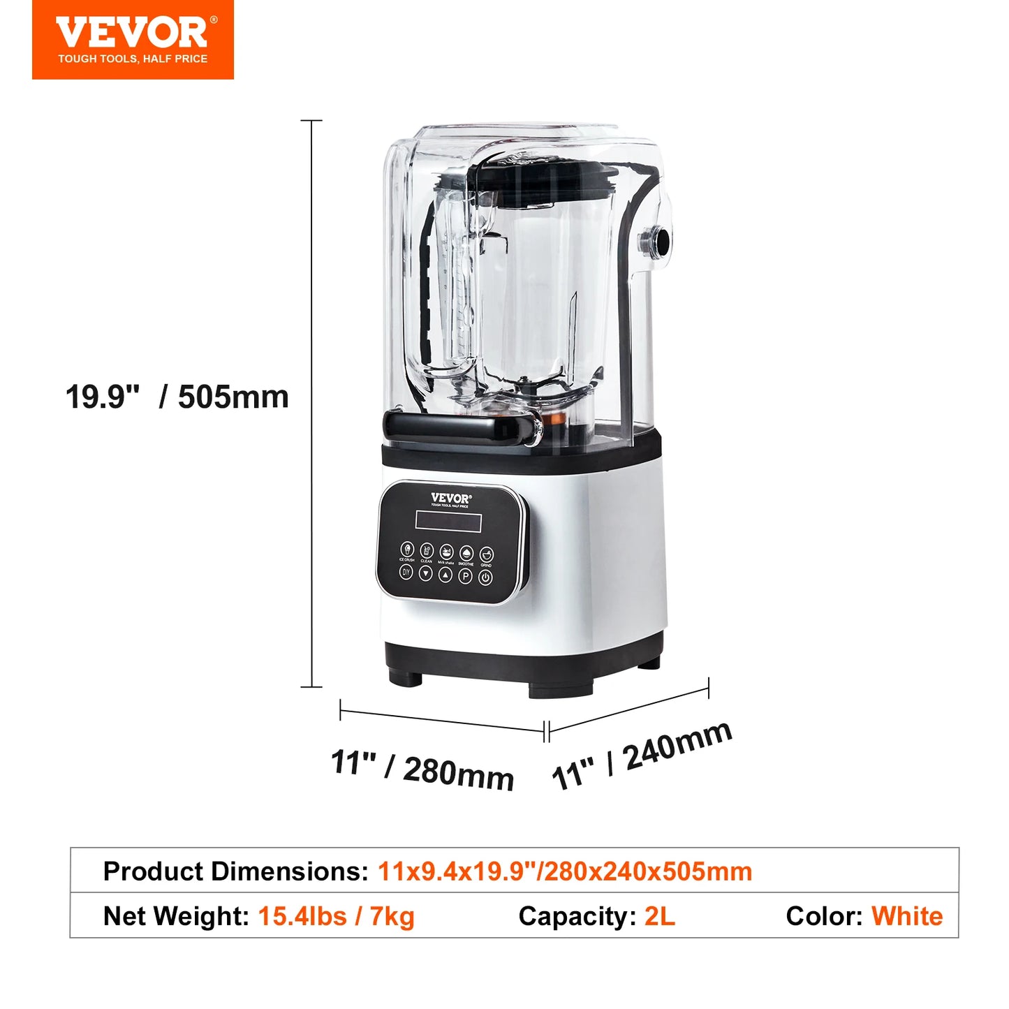 SucceBuy 2L Smoothie Blender Commercial Grade Food Fruit Processor Multifunctional Mixer Make Shakes And Crush Technology