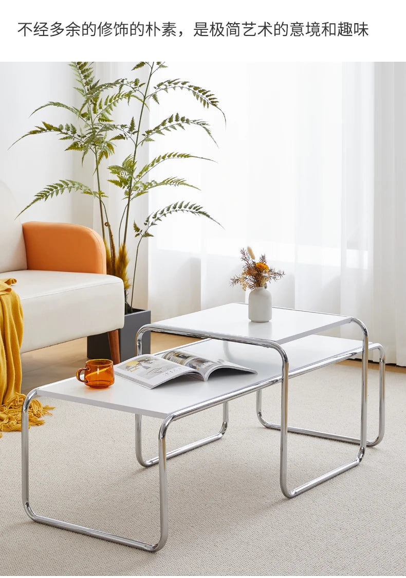 Women Steel Simplicity Coffee Table Modern Design Metal Unique Coffee Table Advanced Living Room Mesa Centro Patio Furniture