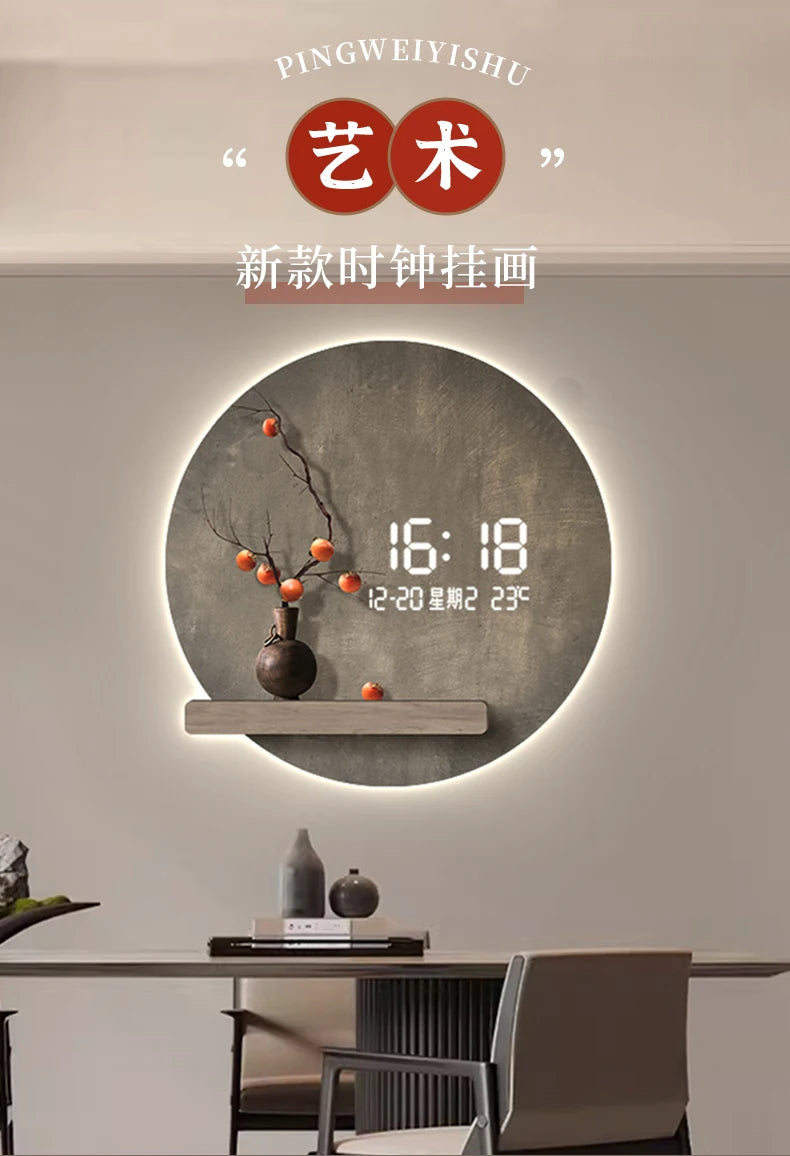 Digital Art Mural Wall Clocks Luxury Mechanism Alarm Korean Kitchen Wooden Wall Watch Reloj De Pared Living Room Decoration