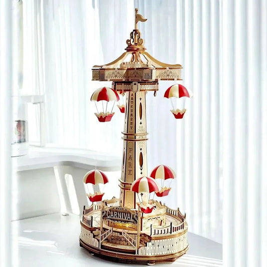 Creative Wood Figurine Assembly Model DIY 3D Puzzle Ornaments Handmade Toys Modern Room Desk Decoration Funny Holiday Gifts