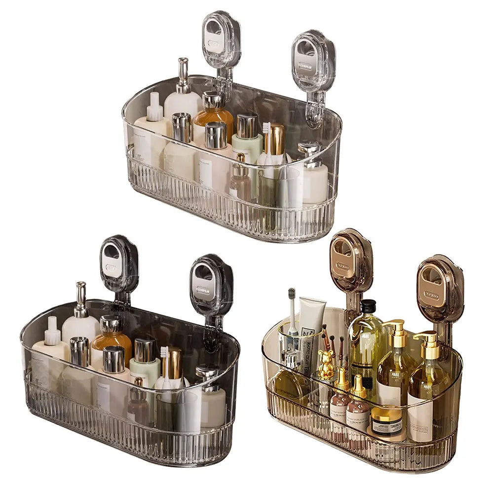 No-Drill Bathroom Suction Storage Box Large Capacity & Strong Load-Bearing Hanging Shower Shelf Shower Caddy for Bathroom