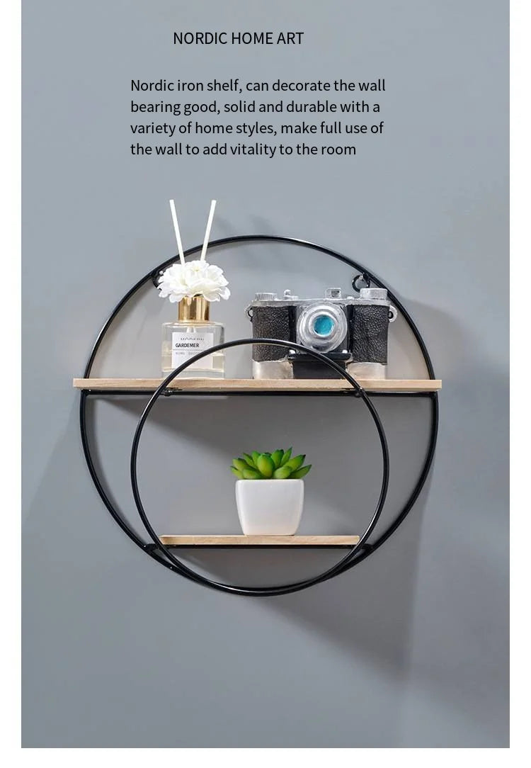 Nordic style creative restaurant wall decoration living room wall storage milk tea shop wall shelf