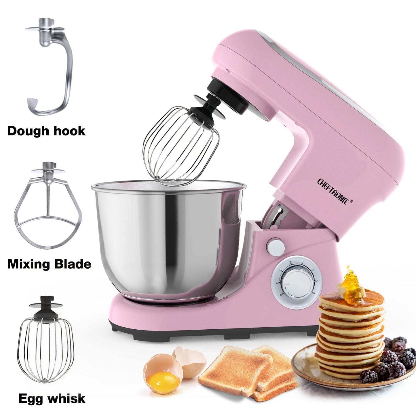 1pc Stand Mixer, 5L Tilt-Head Electric Household - 1300W 6+P electric blender, Food Beater And Butter Beater, EC Plug