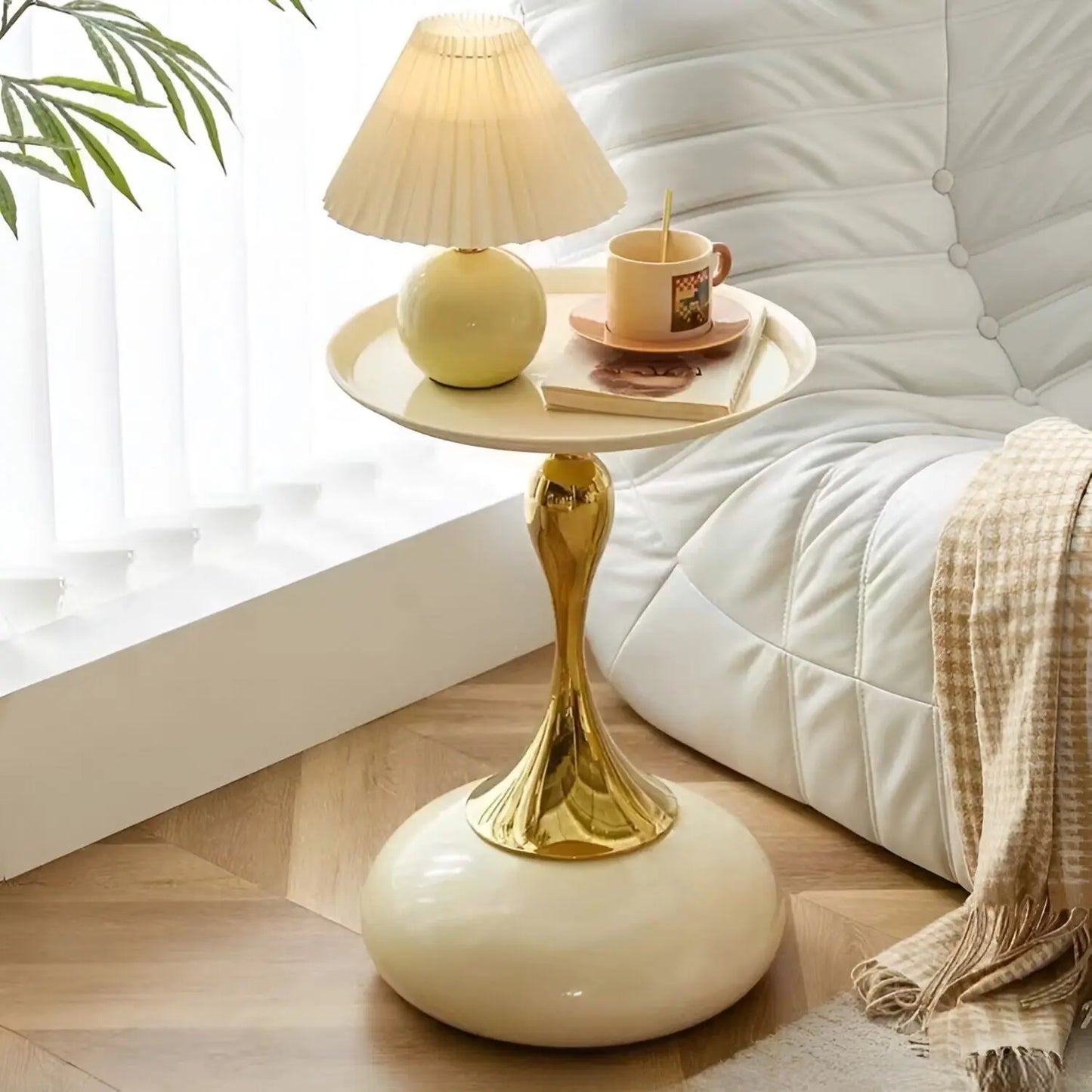 Coffee Table for Living Room Mermaid Style Side Table Nordic Balcony Household Round Table Home Decoration Garden Supplies