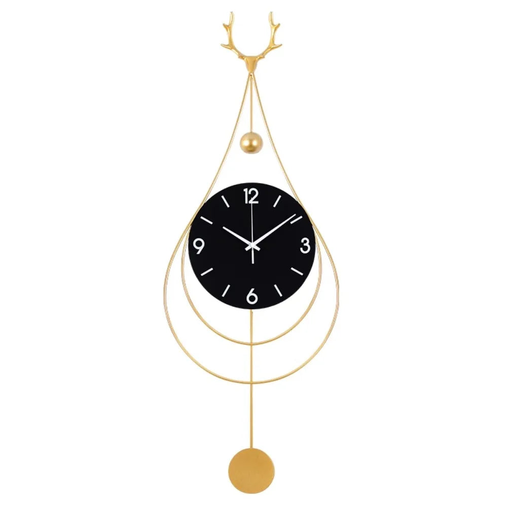 Modern Bedroom Wall Clocks Luxury Design Quiet Metal Wall Clocks Gold Black Reloj Pared Decorativo Furniture Living Room