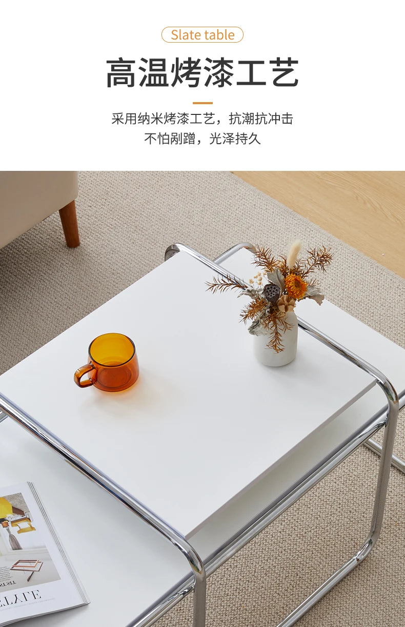 Women Steel Simplicity Coffee Table Modern Design Metal Unique Coffee Table Advanced Living Room Mesa Centro Patio Furniture