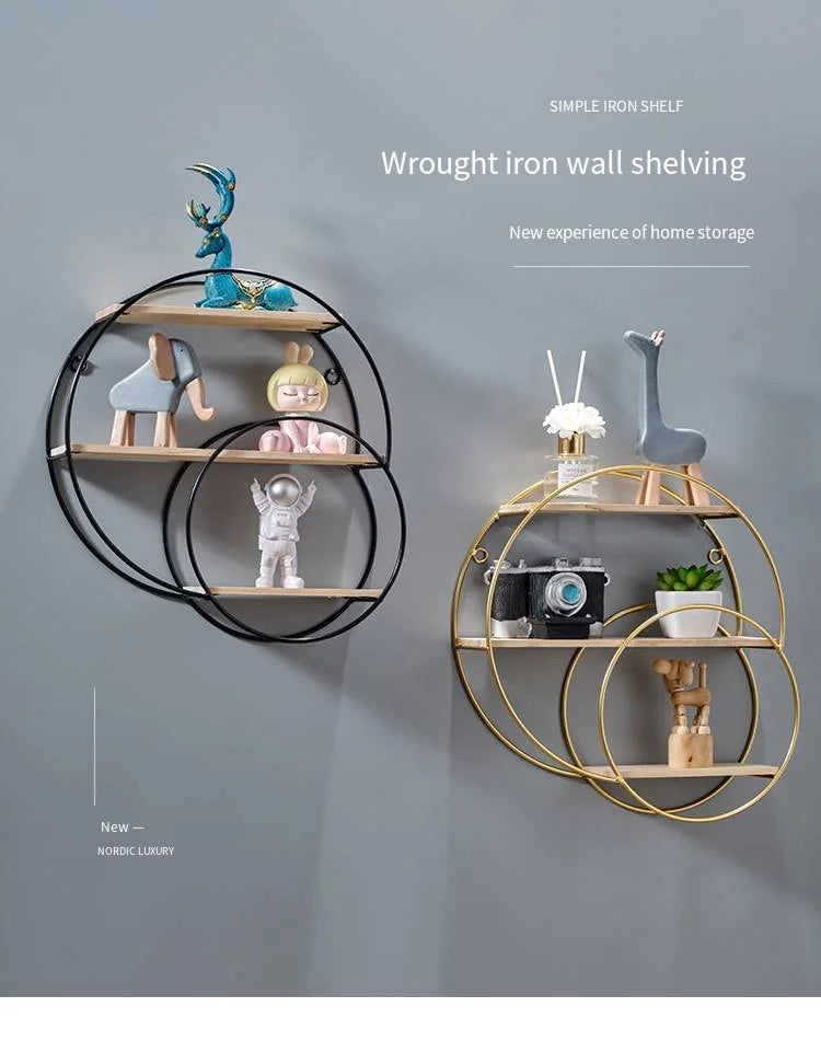 Nordic style creative restaurant wall decoration living room wall storage milk tea shop wall shelf