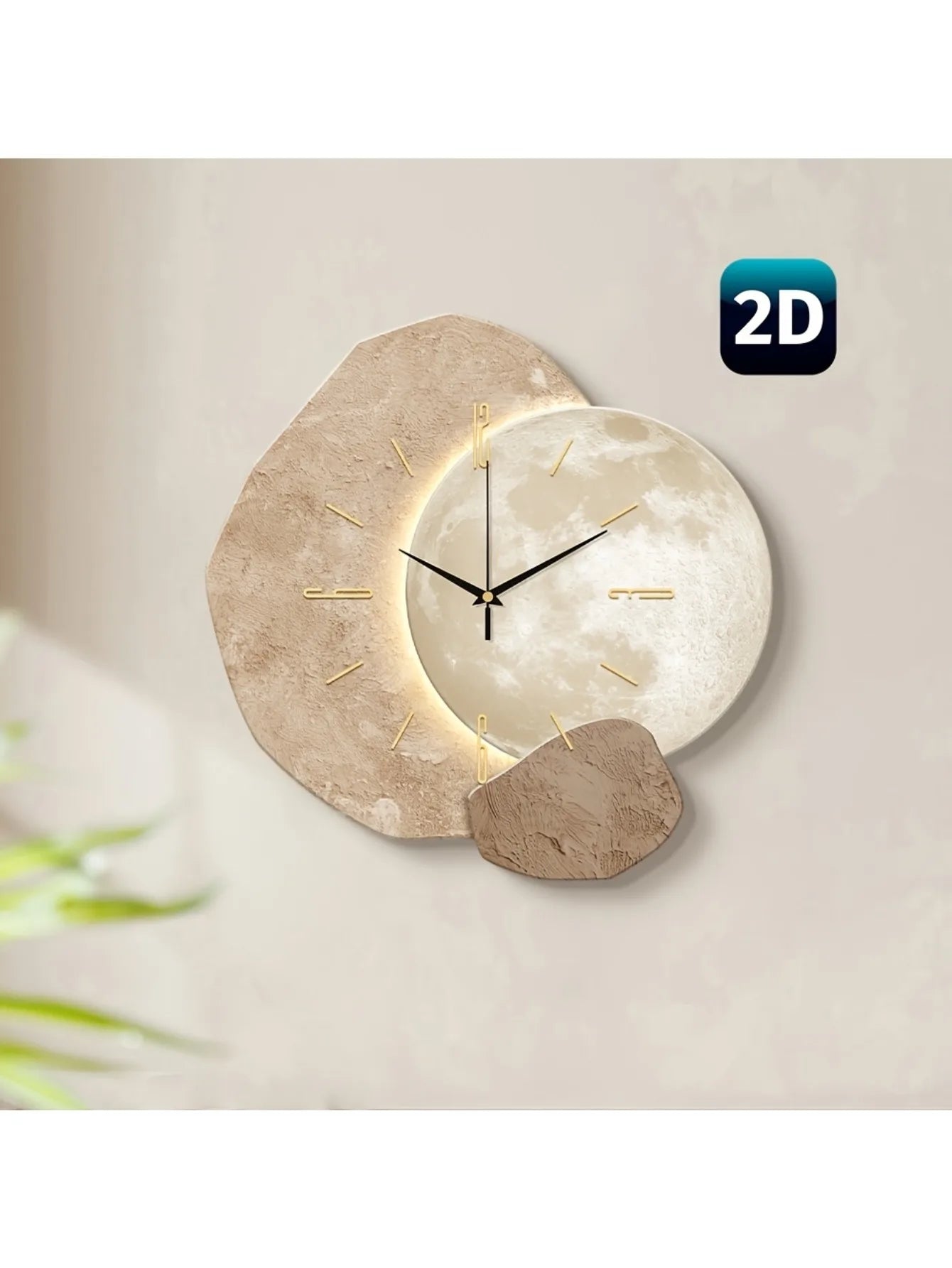 Modern Simple Silent Wall Clock, Moon Phase Design - Quiet Quartz Movement, Wooden Material, Non-Drip Sound, Perfect for Bedroom, Living Room or Office Decoration, Bedroom Wall Clock | Decorative Wall Clock | Wooden Structure