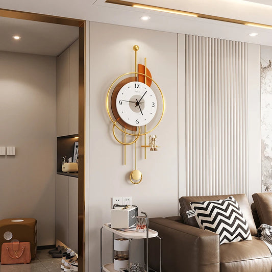 Design Modern Wall Clock Minimalist Kitchen Silent European Wall Clock Vintage Living Room Girls Metal Reloj De Pared Decorarion