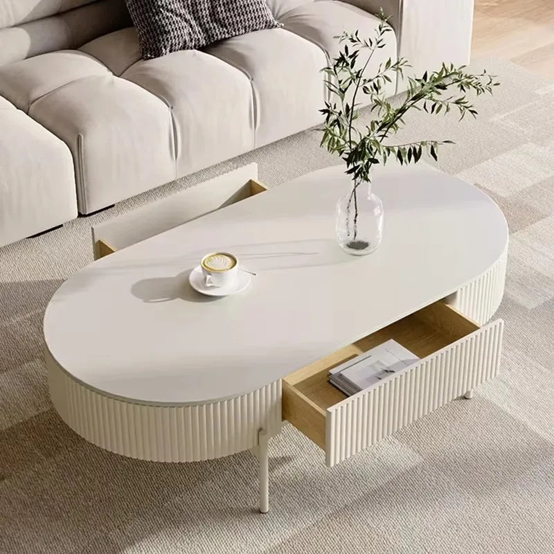 Modern white coffee table with storage - Multiple Sizes