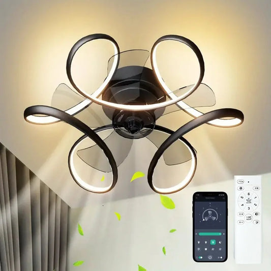 Modern Ceiling Fan Home Decorative Pendant Fan With Lamp Reversible Motor Suitable kitchen living room creative chandelier fan