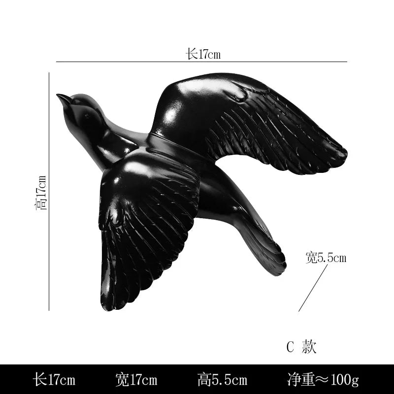 Bird Wall Hanging European Three-dimensional Creative Living Room Entrance Background Wall Decoration Wall Hanging