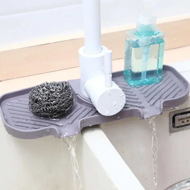 Convenient Silicone Countertop Protector Faucet Absorbent Pad Drip Catcher Mat Faucet Absorbent Mat Sink Splash Guard