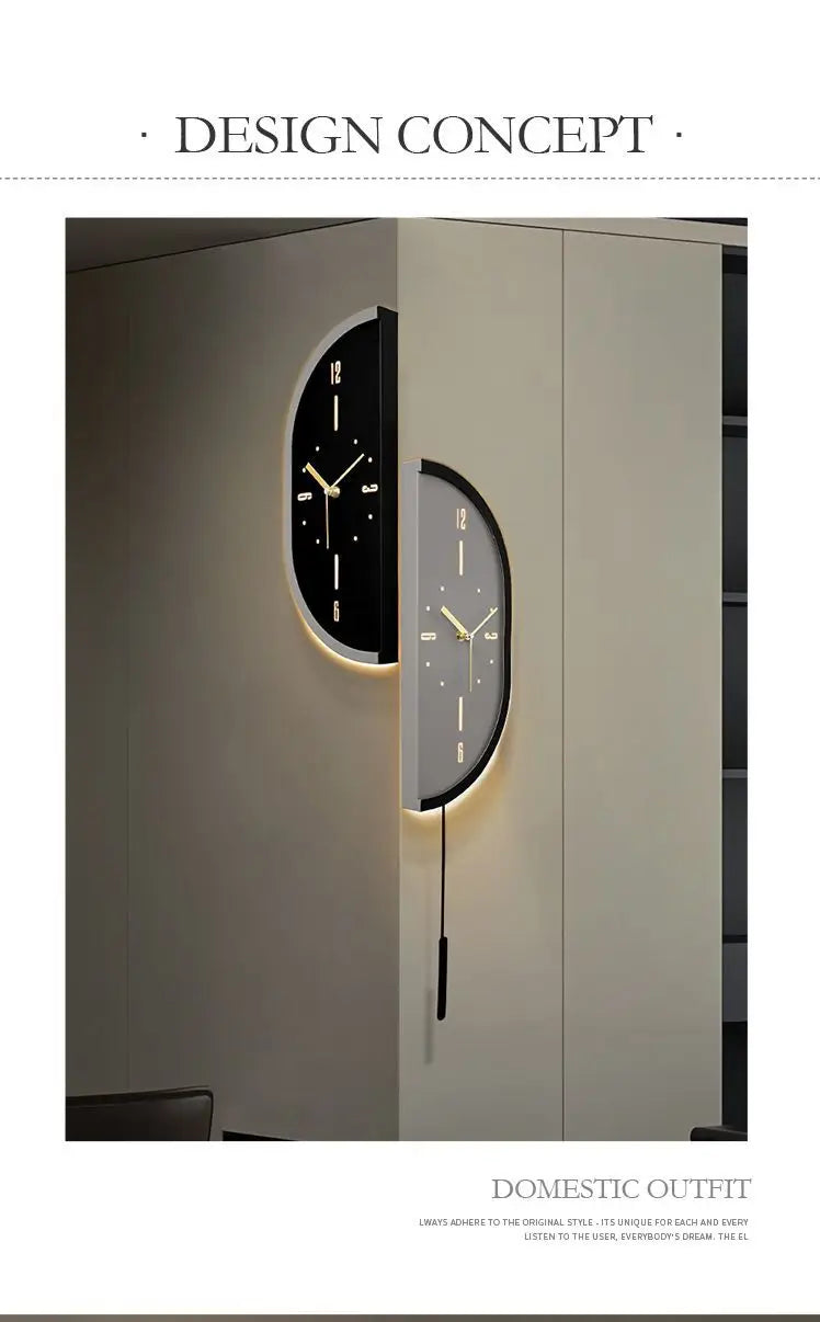 Corner Wall Clock Living Room Clock Wall Mounted Silent Display Wall Clock Modern Design Home Decor
