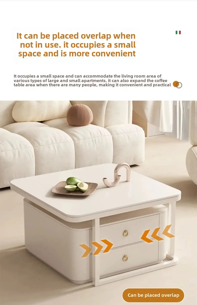 Simple Modern Coffee Table Luxury Storage Bedroom Low Coffee Table White Minimalist Meubles De Salon Living Room Furniture White