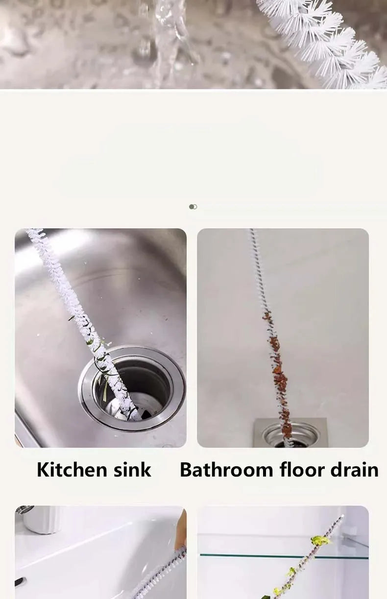 Sink Drain Cleaning Brush Drain Clog Remover Bendable Sink Overflow Sewer Drain Brush For Bathroom Kitchen Clog Remover Tool