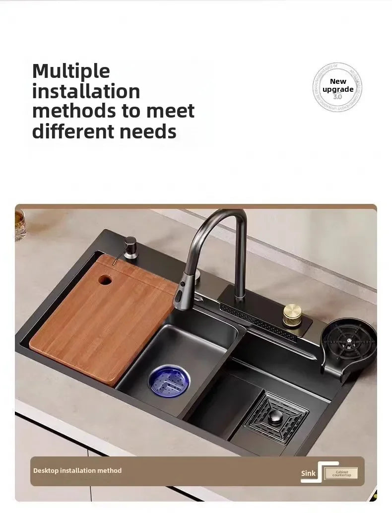 Thickened 304 Sink Stainless Steel Sink Single Vegetable Basin Dishwasher Table Stainless Steel Kitchen Accessories Basin Large
