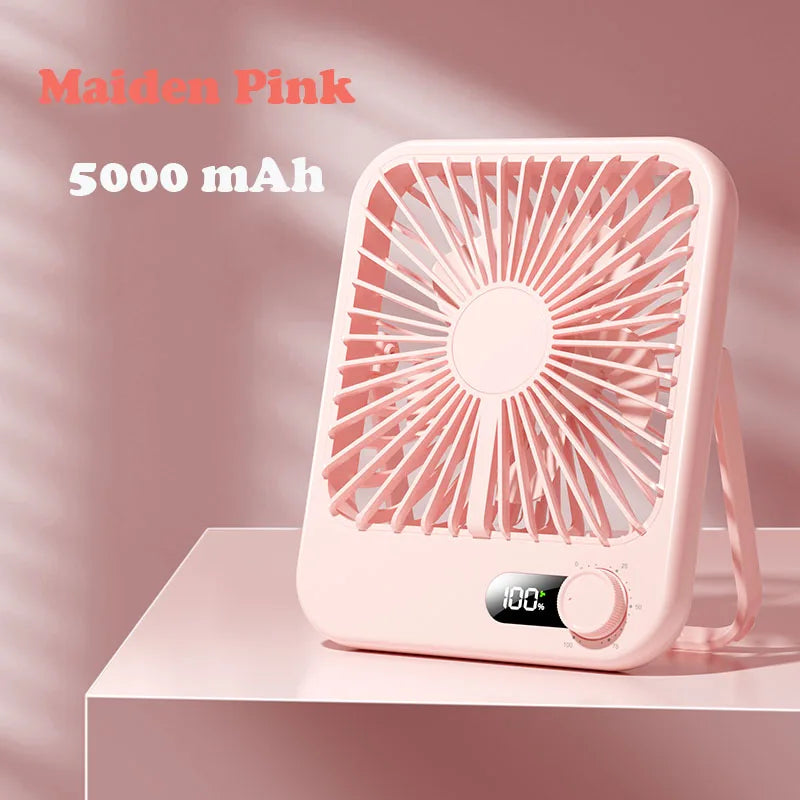 Small Desktop Electric Fan Rechargeable Home Student Dormitory Bedside Class Silent Ultra-thin Desktop Fan Super Silent
