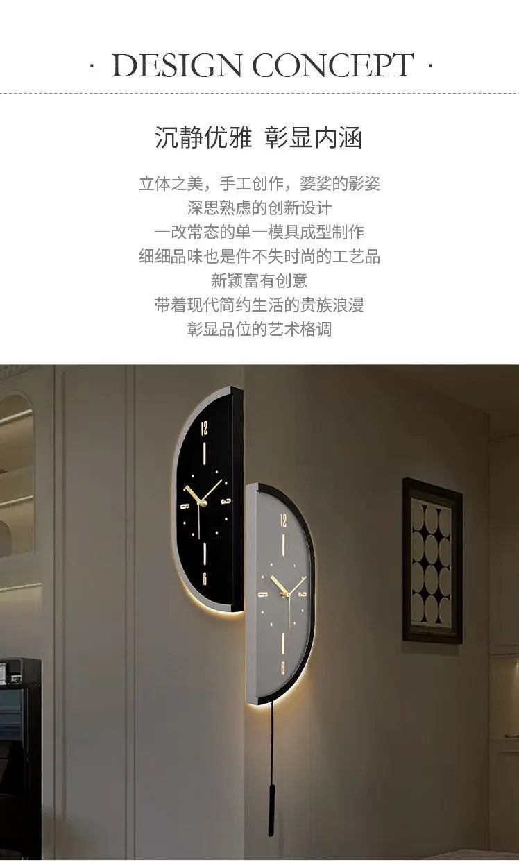 Corner Wall Clock Living Room Clock Wall Mounted Silent Display Wall Clock Modern Design Home Decor