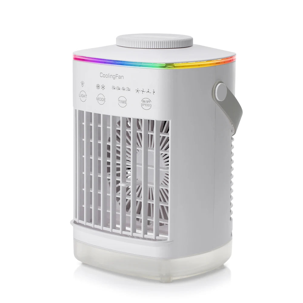 Household Air Conditioner LED Night Light Air Cooler Fan Portable Humidifier Desktop Mist Cooling Fan For Office Home Mini Fan